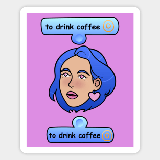 Sim drinking coffee Magnet